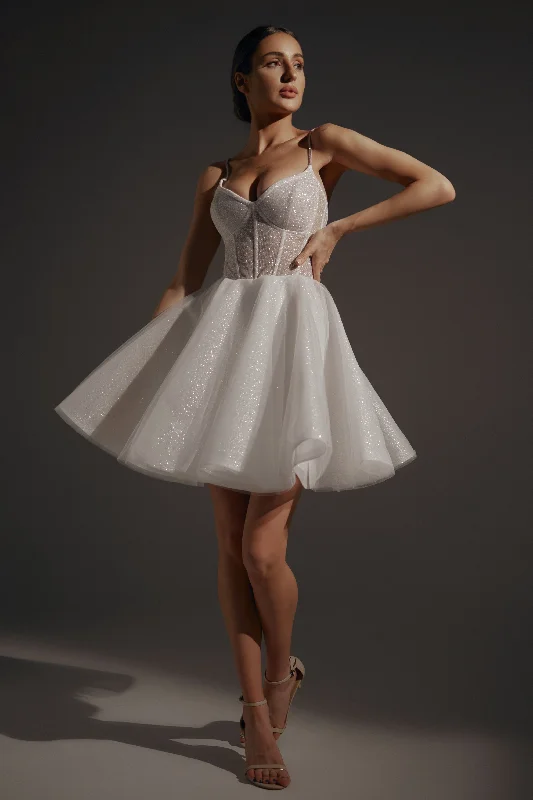 Stunning Wedding Gown Shiny Short Wedding & Evening Dress Rakel
