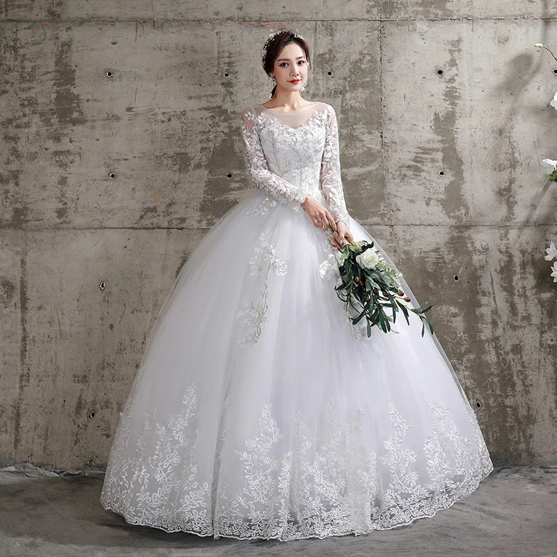 Sparkly Gown Customized Wedding Dress Style Bride Plus Size Flower Wedding Dresses Dreamy Full-sleeve Bridal Lace Up Dresses Ball Gowns Sparkly Gown Customized Wedding Dress Style Bride Plus Size Flower Wedding Dresses Dreamy Full-sleeve Bridal Lace Up Dresses Ball Gowns