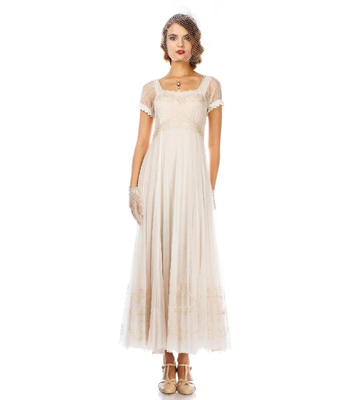 Short Sleeve Dress Nataya Ivory Vintage Style Regency Wedding Dress