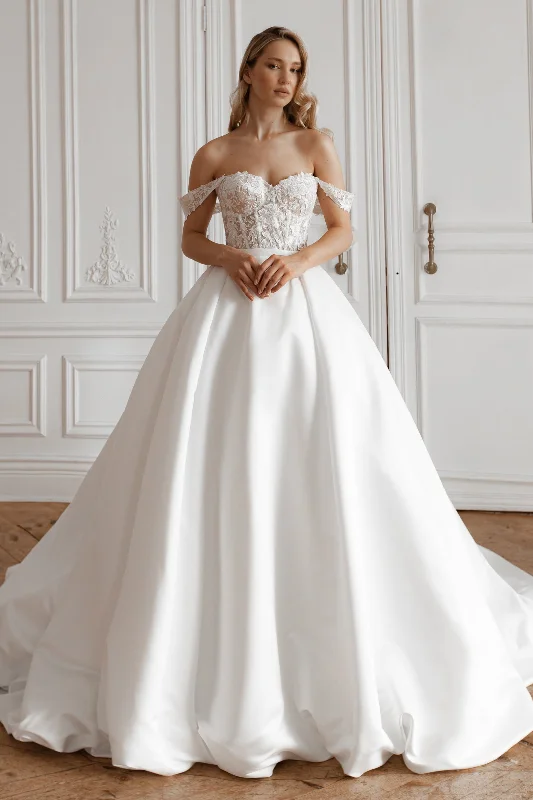 Ball Gown 2 in 1 Short Wedding Dress Evelyn with Detachable Sophia Skirt