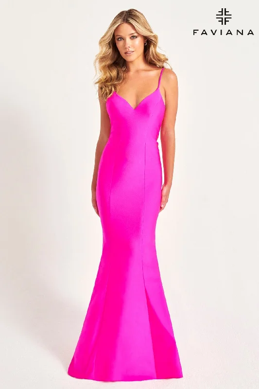 Hot Pink Mermaid Prom Dress With Open Back | 11047