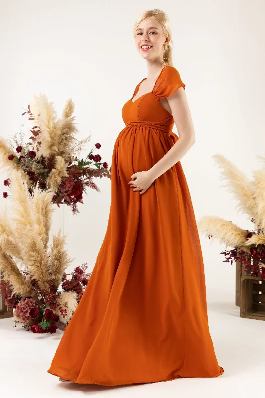 Unique Wedding Gown A-Line Sweep-Brush Train Chiffon Bridesmaid Dress CB0470M
