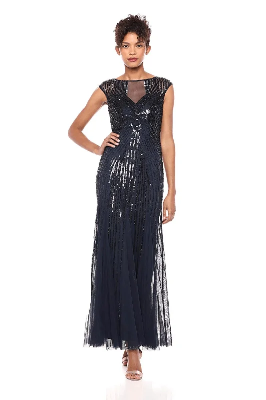 Enchanting Wedding Dress Adrianna Papell AP1E204689 Long Formal Beaded Cap Sleeve Dress Enchanting Wedding Dress Adrianna Papell AP1E204689 Long Formal Beaded Cap Sleeve Dress