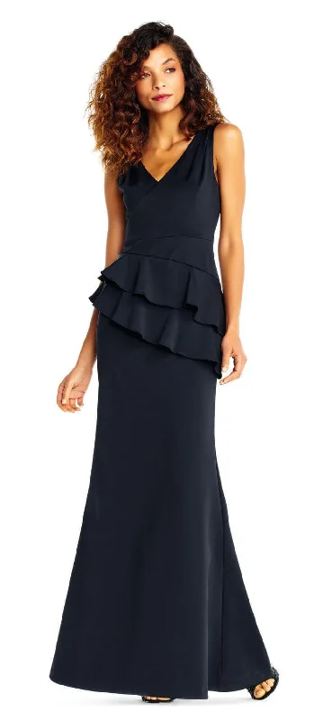 Tulle Ball Gown Adrianna Papell AP1E202233 Long Sleeveless Formal Dress