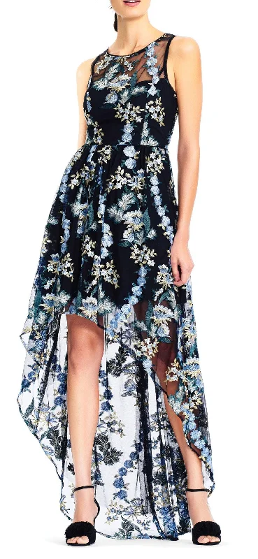 Ethereal Dress Adrianna Papell AP1E202670 High Low Hem Formal Mesh Dress