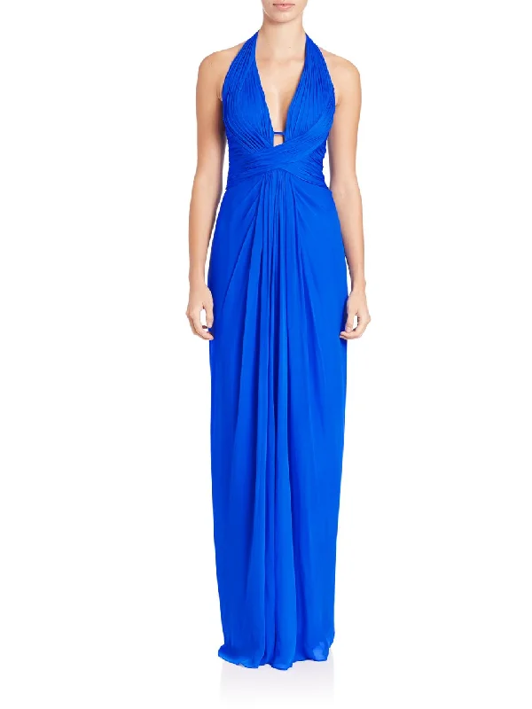 Off-Shoulder Lace Gown Aidan Mattox - 54469500 Plunging Halter Silk Draping Sheath Gown Off-Shoulder Lace Gown Aidan Mattox - 54469500 Plunging Halter Silk Draping Sheath Gown