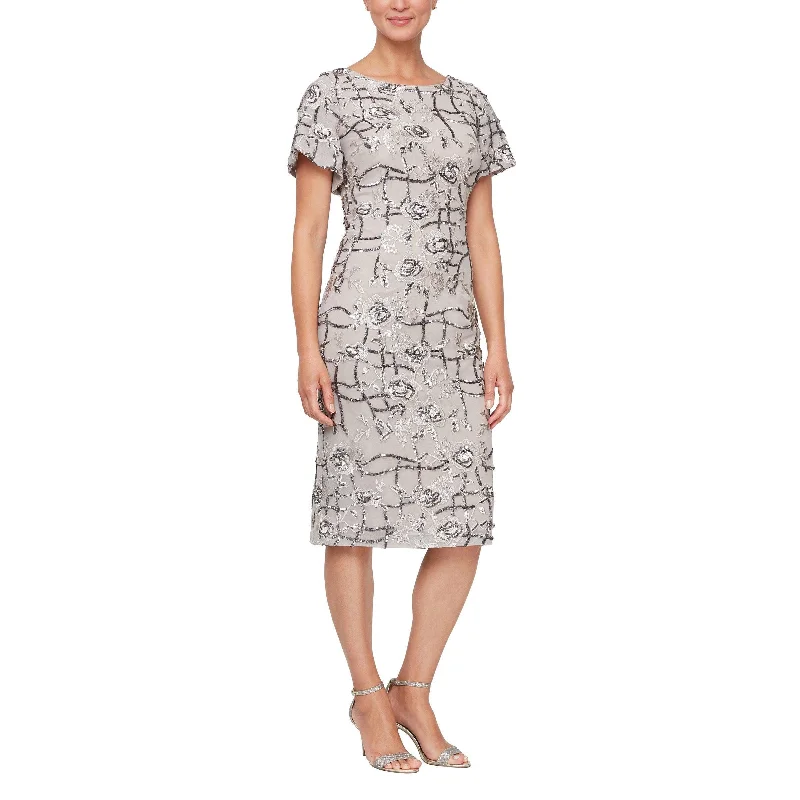 Feathered Gown Alex Evenings AE81171201 Formal Cocktail Dress