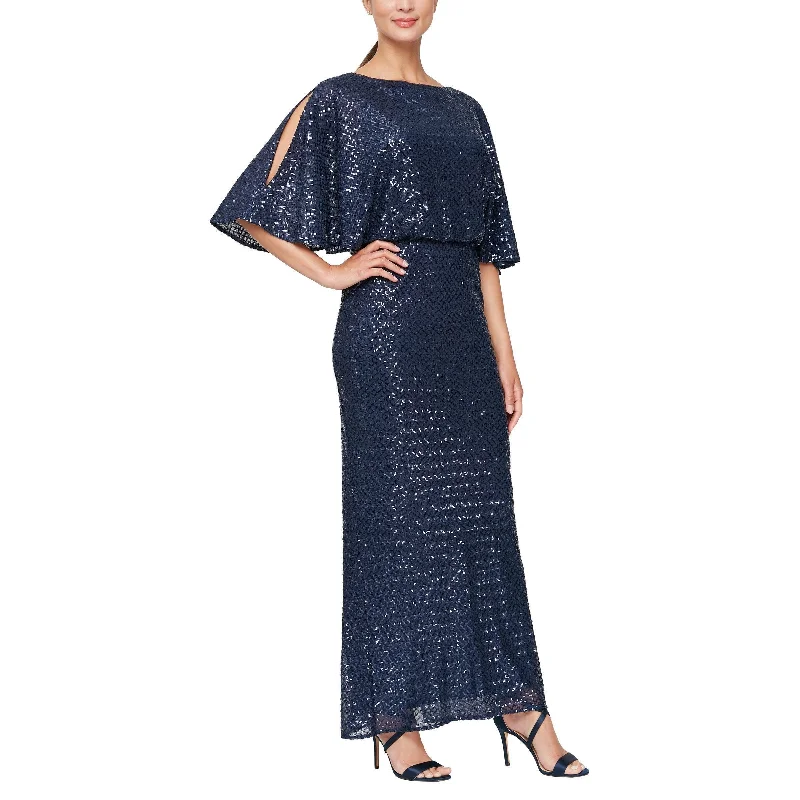 Puffy Sleeve Dress Alex Evenings AE8196719 Long Formal Dress
