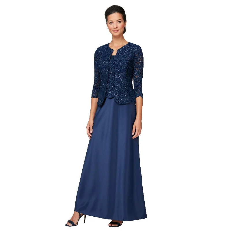 Minimalist Gown Alex Evenings AE81122326 Long Formal Jacket Dress