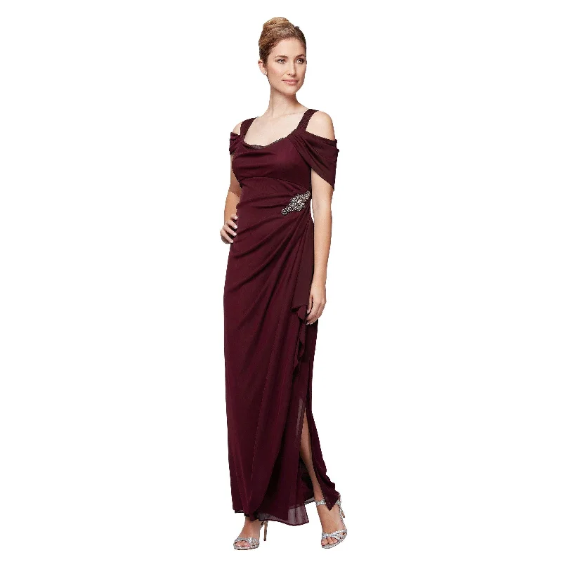 Empire Waist Gown Alex Evenings AE132902 Long Formal Off Shoulder Dress