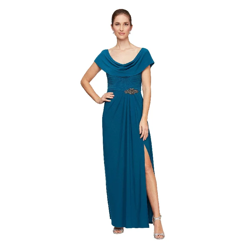 Organza Dress Alex Evenings AE81351491 Long Formal Pleated Dress