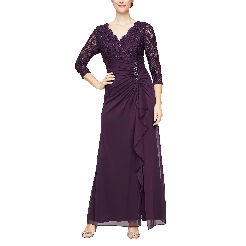 Gold Embroidered Dress Alex Evenings AE81122469 Long Mother of the Bride Dress