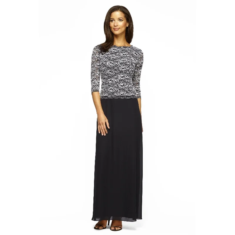 Shimmering Dress Alex Evenings AE112784 Long Mother of the Bride Dress