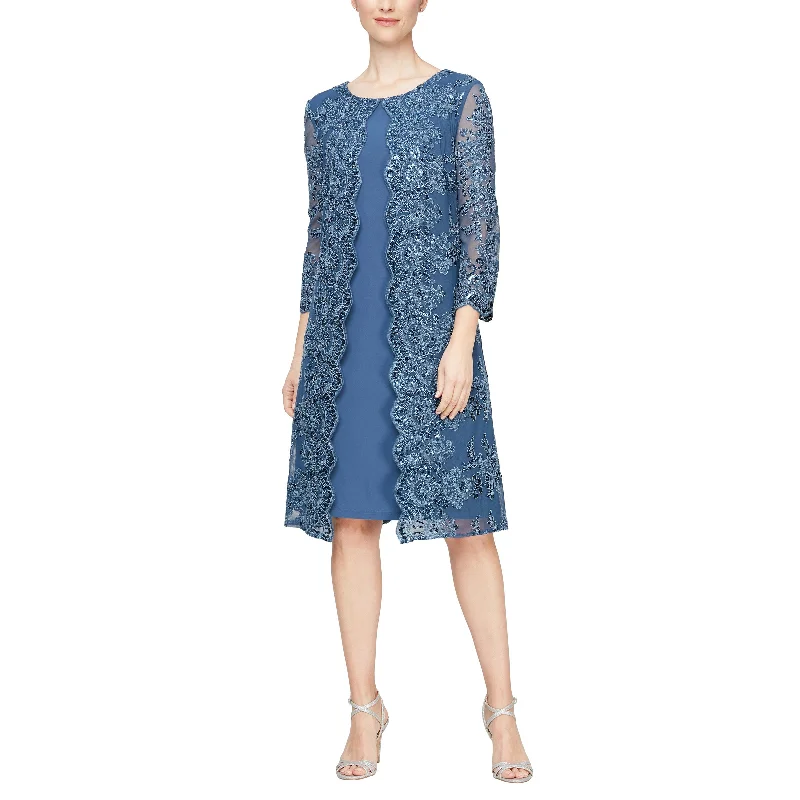 Backless Gown Alex Evenings AE811712226 Short Mother of the Bride Dress