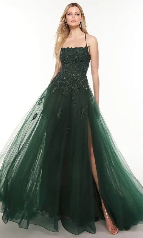 Tea-Length Dress Alyce Paris 61286 - Straight Neck Prom Dress