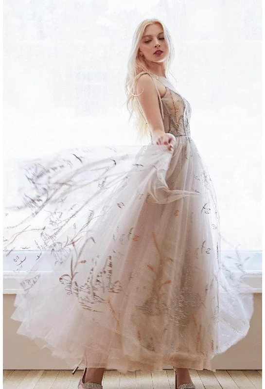 Modern Minimalist Gown Andrea and Leo - A0987 Corseted Bird Designed Fine Dress
