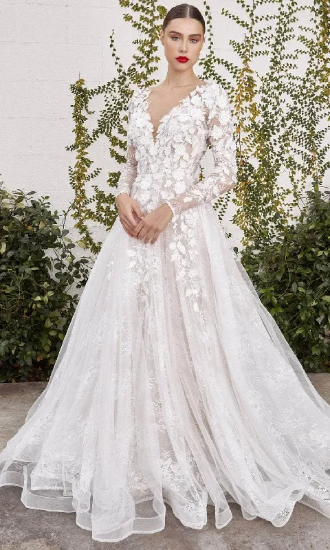 Couture Wedding Gown Andrea and Leo A1067WC - Applique Long Sleeve Bridal Gown