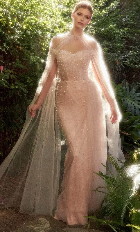 Embroidered Gown Andrea and Leo A1219 - Off Shoulder Pearl Beaded Gown