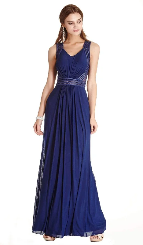 Designer Gown Aspeed Design - Chic V-neck Sheath Evening Dress