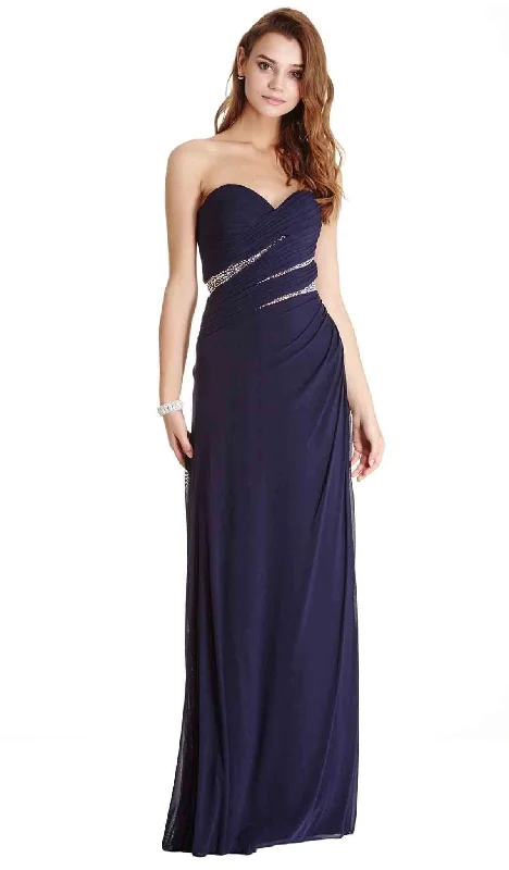 Empire Waist Gown Aspeed Design - Diagonally Embellished Affordable Prom Dress