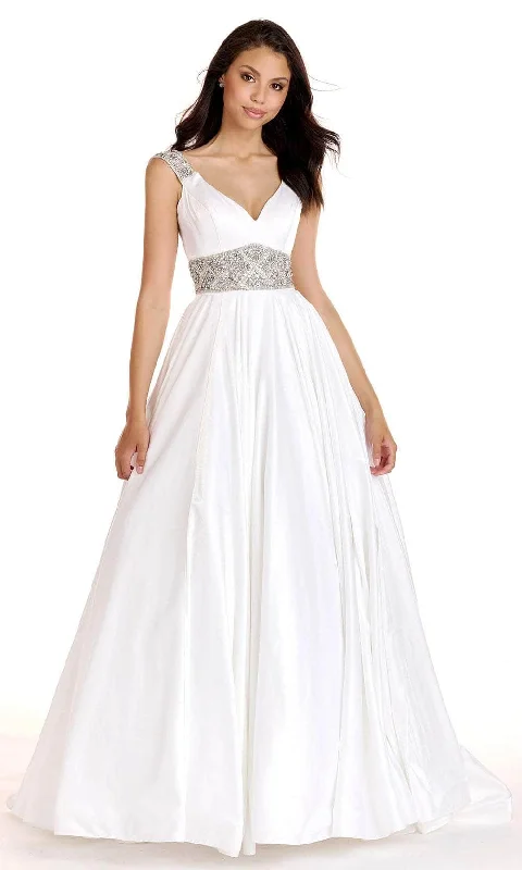 Sequin Wedding Gown Ava Presley 27796 - Jeweled Waist Prom Dress