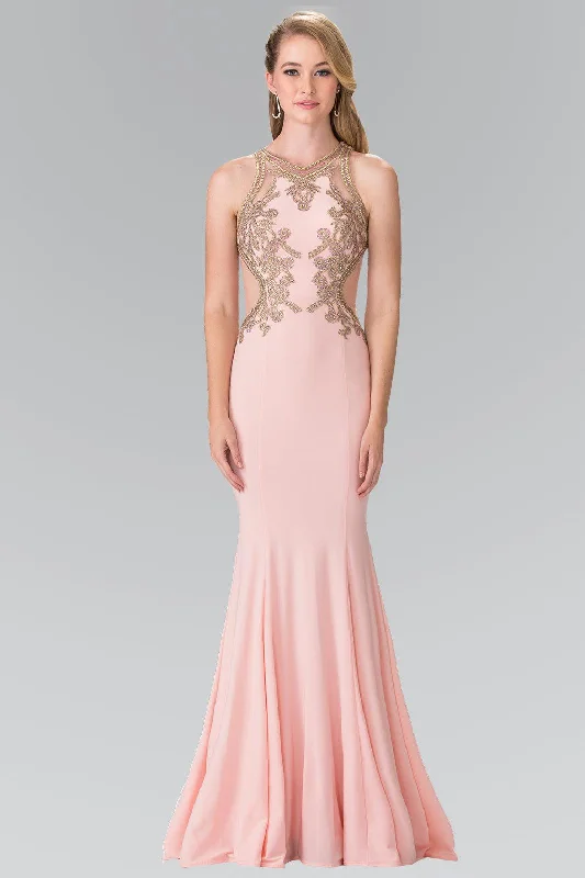 Couture Dress Prom Long Formal Fitted Halter Neck Evening Dress