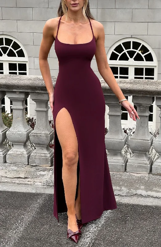 Regal Gown Beatrix Maxi Dress - Cherry Lacquer