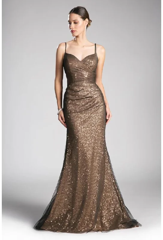 Garden Wedding Dress Cinderella Divine CH570 Long Plus Size Sequins Evening Prom Dress