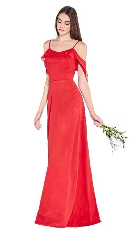 Classic Satin Dress Cinderella Divine - 1018 Flutter Sleeve Scoop Neck Fitted Dress Classic Satin Dress Cinderella Divine - 1018 Flutter Sleeve Scoop Neck Fitted Dress