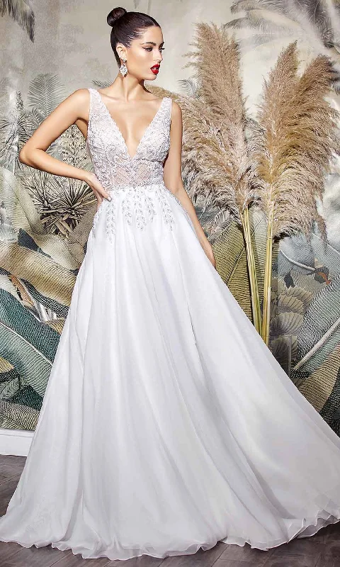 Stunning Chiffon Dress Cinderella Divine Bridal - Sleeveless Embroidered Bridal Gown TY12 - 1 pc Off White In Size 14 Available Stunning Chiffon Dress Cinderella Divine Bridal - Sleeveless Embroidered Bridal Gown TY12 - 1 pc Off White In Size 14 Available