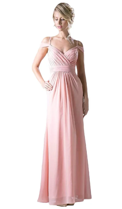 Luxury Gown Cinderella Divine - Draping Off-Shoulder Surplice Chiffon Formal Gown