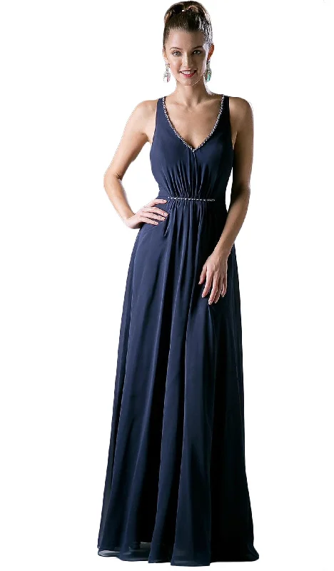 Luxury Lace Gown Cinderella Divine - Embellished Ruched V-neck A-line Dress