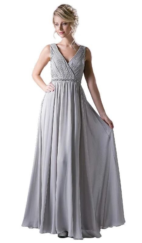 Timeless Lace Dress Cinderella Divine - Embellished Surplice Pleated V-neck A-line Dress Timeless Lace Dress Cinderella Divine - Embellished Surplice Pleated V-neck A-line Dress