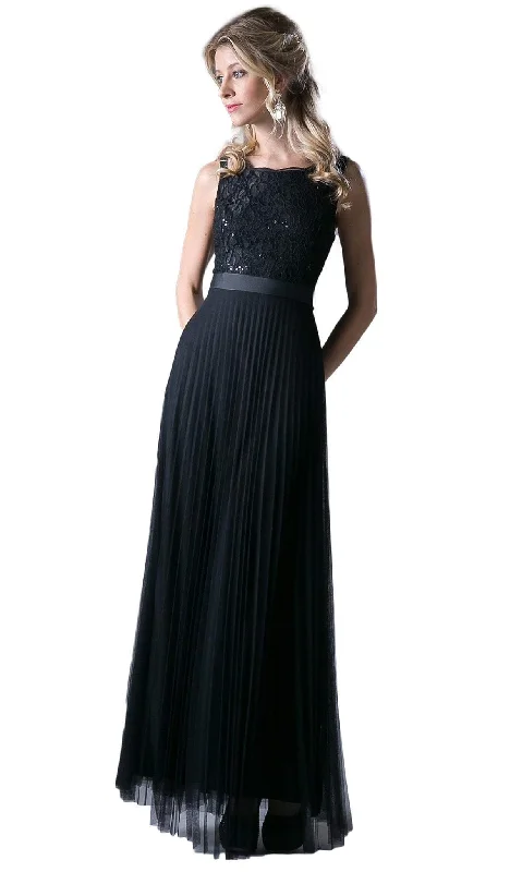 Asymmetrical Hem Dress Cinderella Divine - Sequined Lace Bateau Pleated A-line Dress Asymmetrical Hem Dress Cinderella Divine - Sequined Lace Bateau Pleated A-line Dress