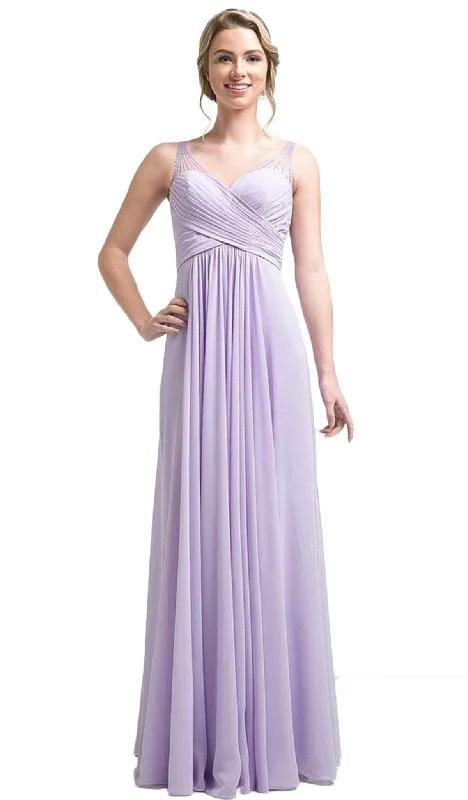 Embellished Gown Cinderella Divine - Strapless Crisscrossed Bodice A-Line Long Formal Gown Embellished Gown Cinderella Divine - Strapless Crisscrossed Bodice A-Line Long Formal Gown