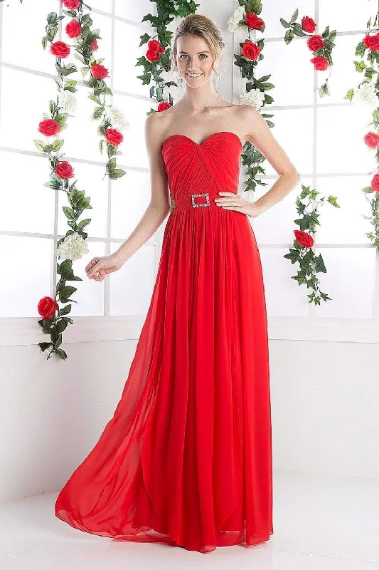 Ethereal Dress Cinderella Divine - Strapless Twined Front Chiffon Long Evening Gown