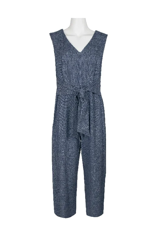 Silk Organza Gown Connected Apparel Sleeveless Tie Waist Jumpsuit