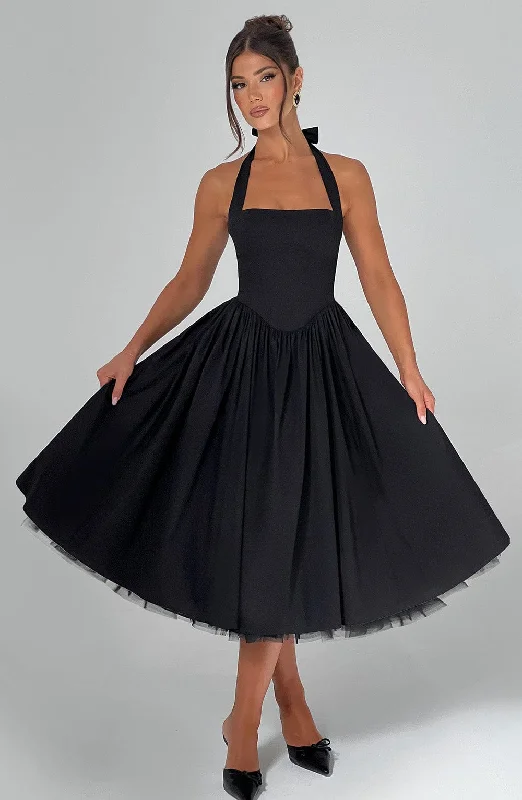 Designer Gown Cressida Midi Dress - Black