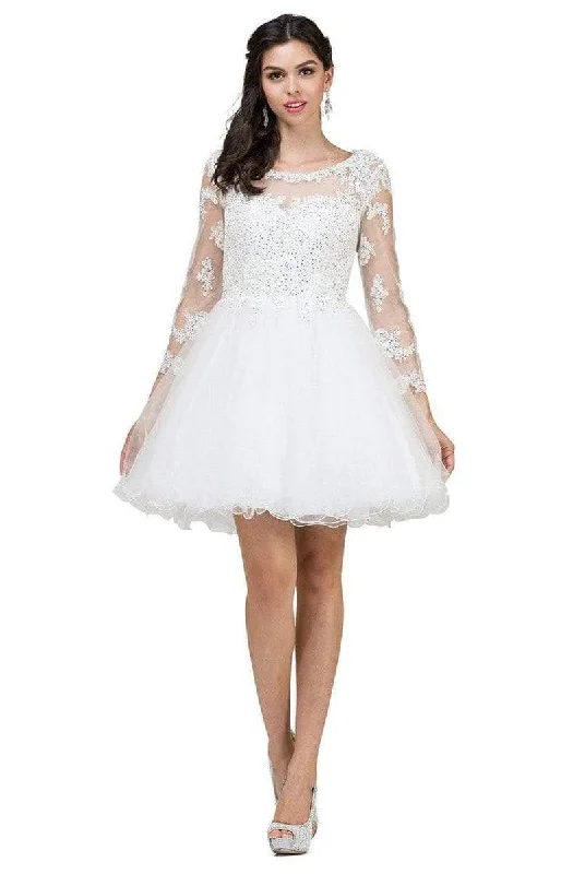 Tulle Ball Gown Dancing Queen Quarter Sleeve Appliqued Dress 2101 - 1 pc Off White in Size 3XL Available Tulle Ball Gown Dancing Queen Quarter Sleeve Appliqued Dress 2101 - 1 pc Off White in Size 3XL Available