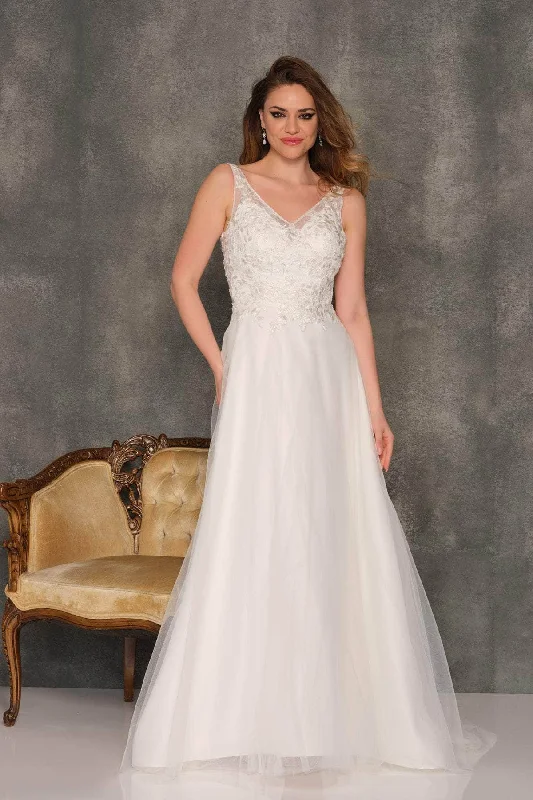Short Wedding Dress Dave & Johnny 10465 - Tulle A-Line Bridal Gown