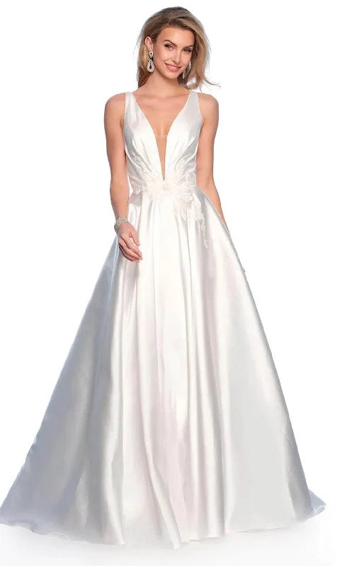 Dave & Johnny Bridal 12118 - Plunging Satin Bridal Gown