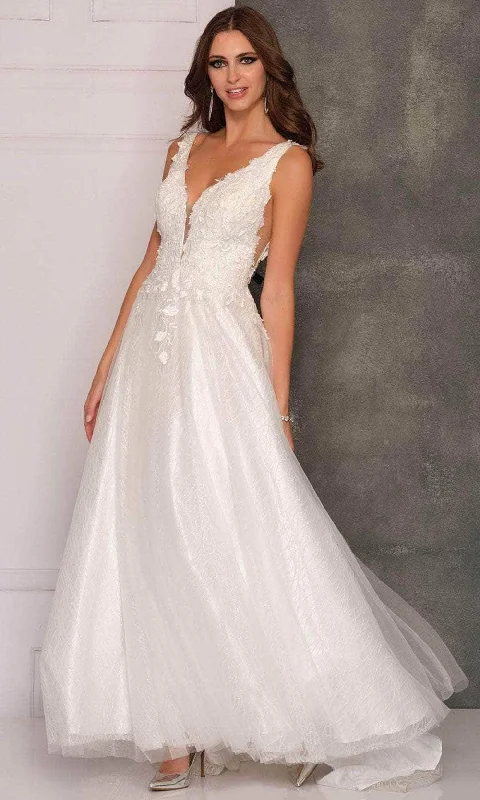 Regal Satin Gown Dave & Johnny Bridal A10288 - Tulle Skirt Bridal Gown