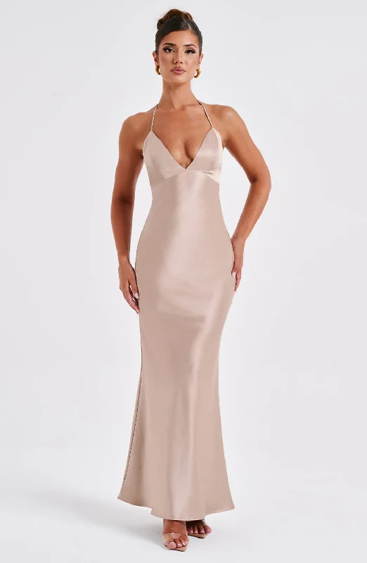 Lace Dress Delphine Maxi Dress - Champagne