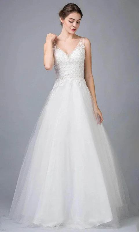 Boho Gown Eureka Fashion 9110 - Embroidered Sleeveless Wedding Gown