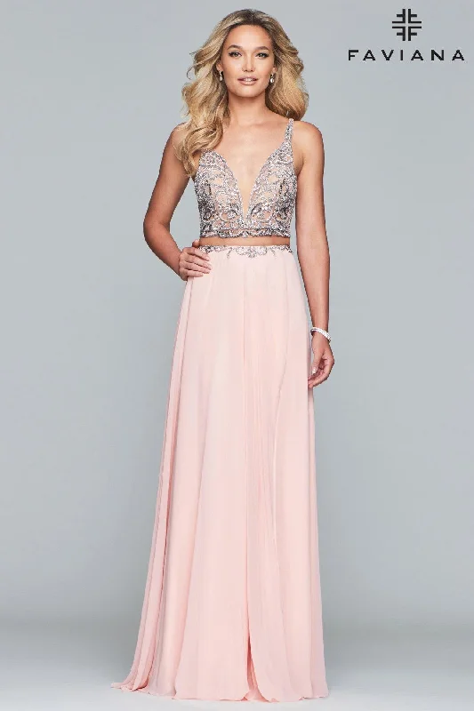 Beaded Dress Faviana Sexy Two Piece Prom Dress S10244 Sale