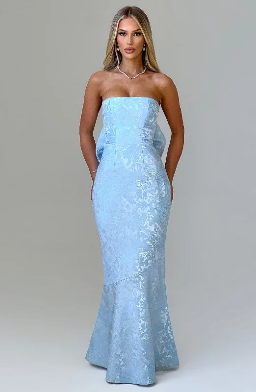 Ruffled Ball Gown Felicity Maxi Dress - Blue