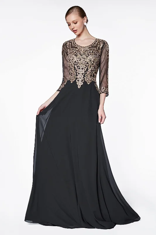 Traditional Gown Cinderella Divine CD0129 Long Formal Dress Mother of the Bride Gown