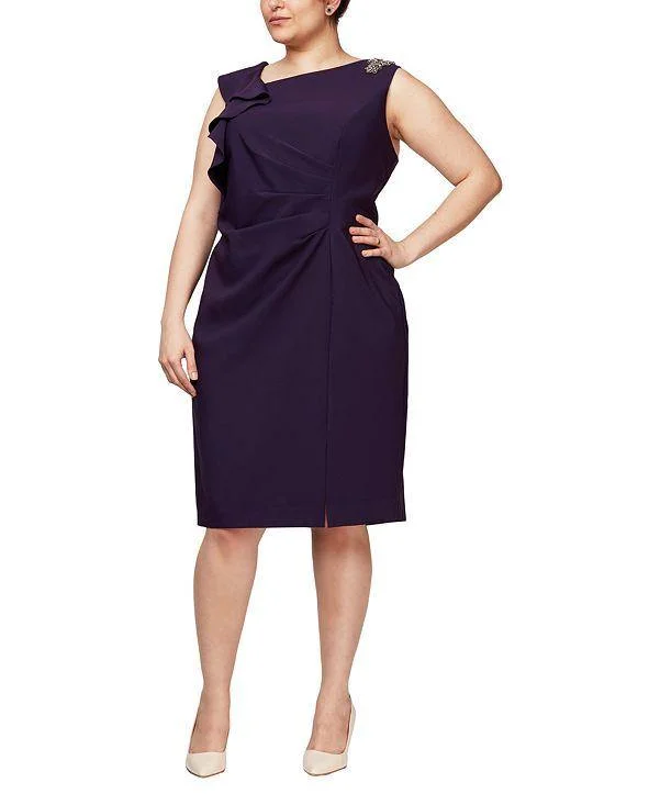 Scalloped Lace Dress SL Fashions 9437166 Formal Short Dress Cocktail