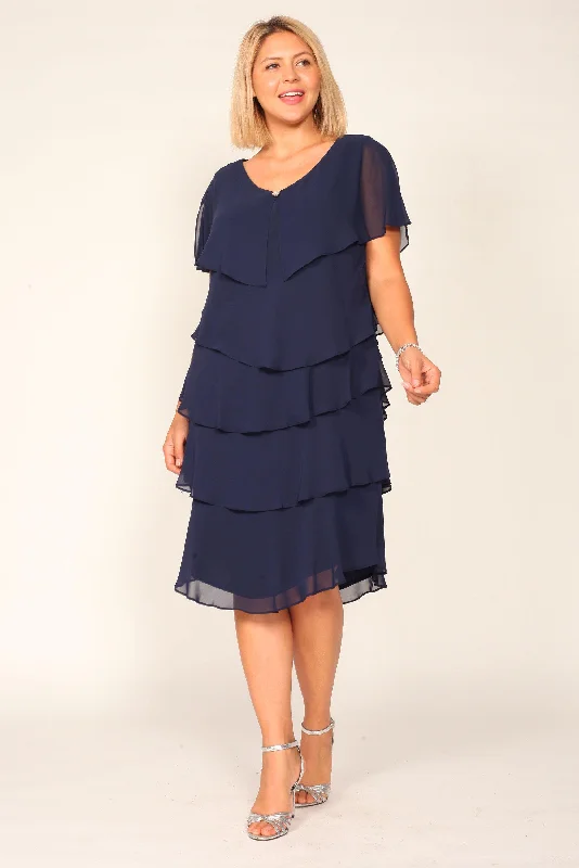 Classic Satin Dress SL Fashions 9470434 Formal Short Cocktail Dress