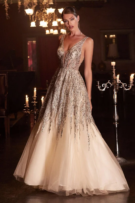 Minimalist Crepe Dress Glittered Long Sleeveless Prom Plus Size Dress Sale